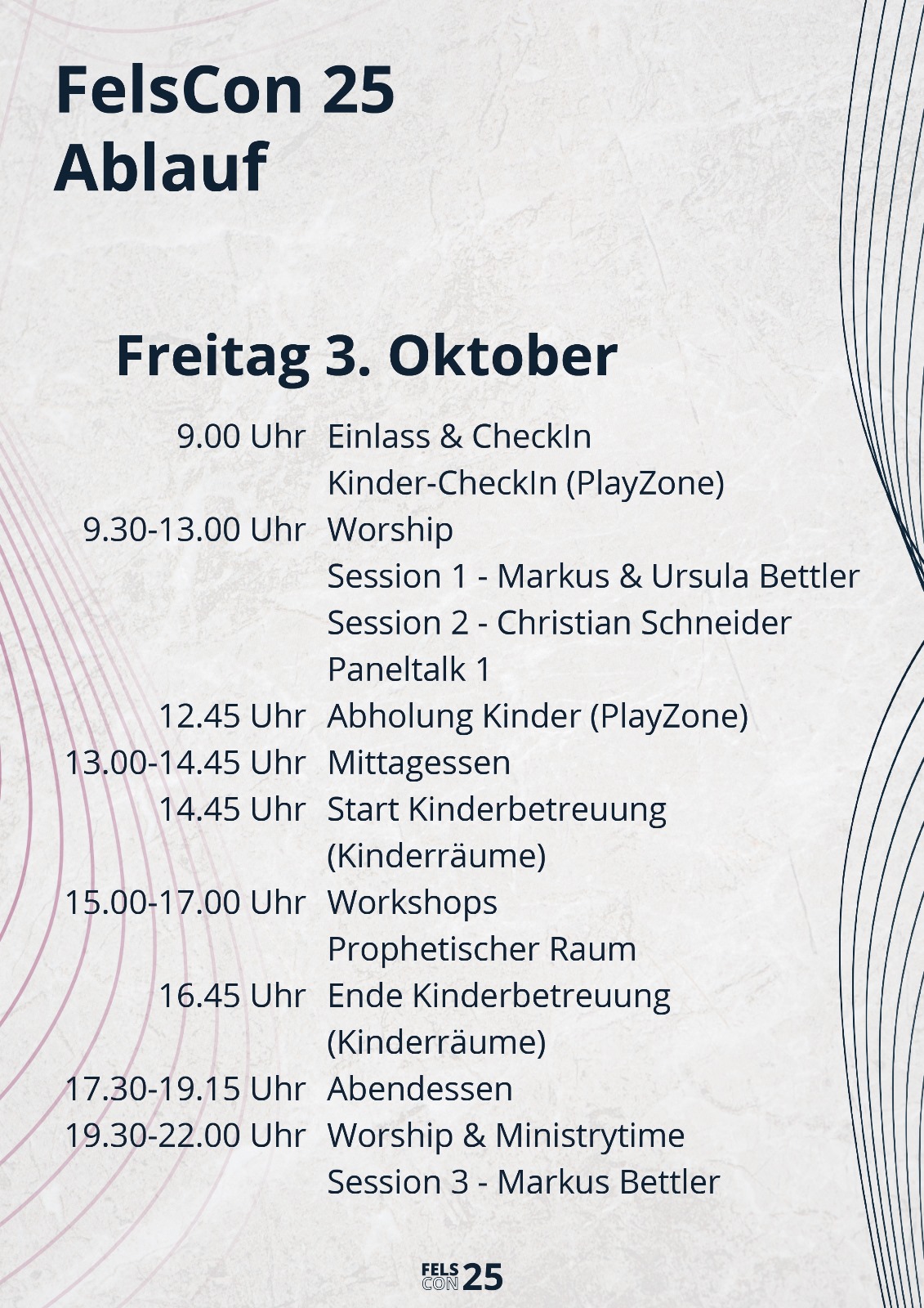 FelsCon Ablauf Freitag