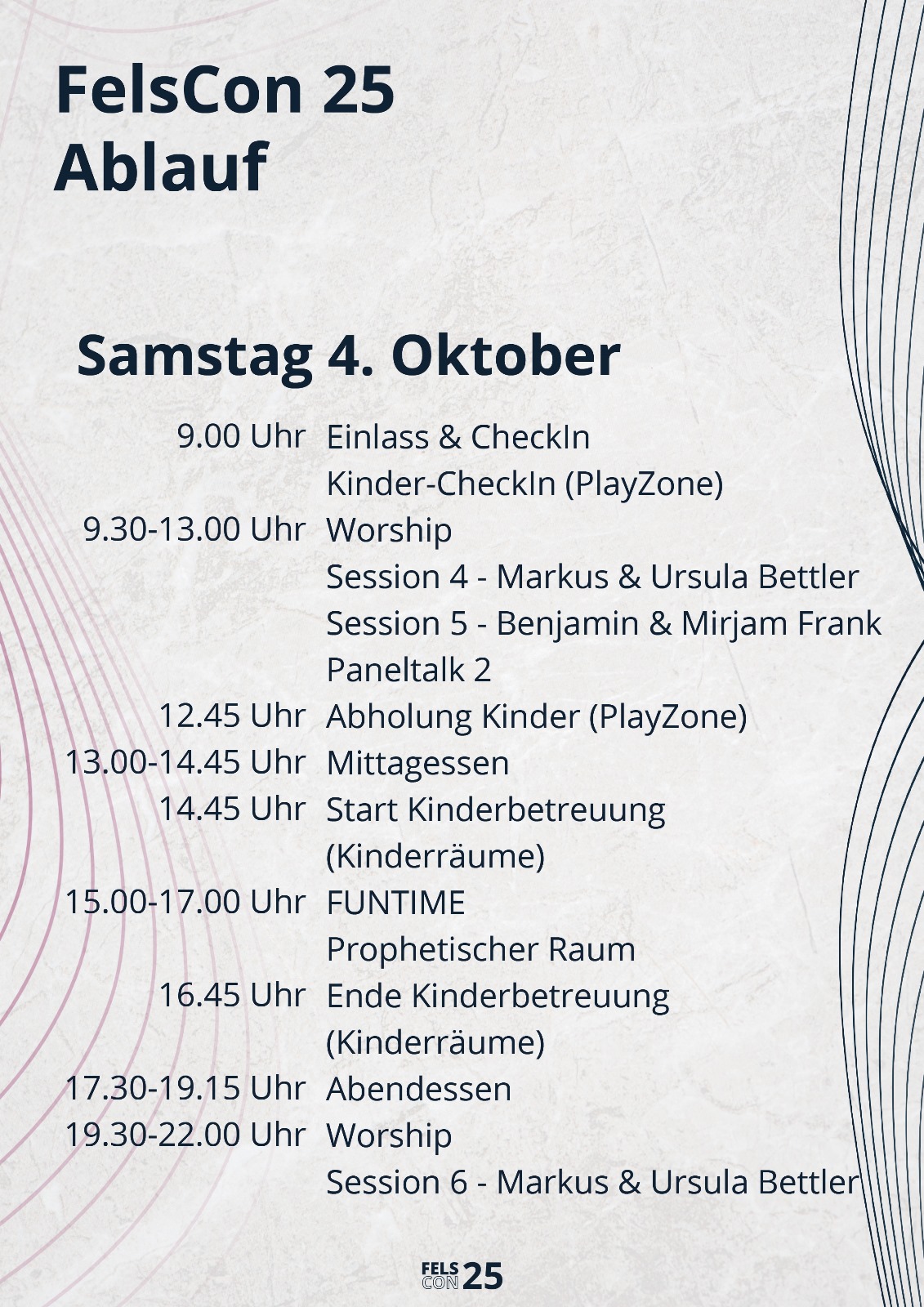 FelsCon Ablauf Samstag