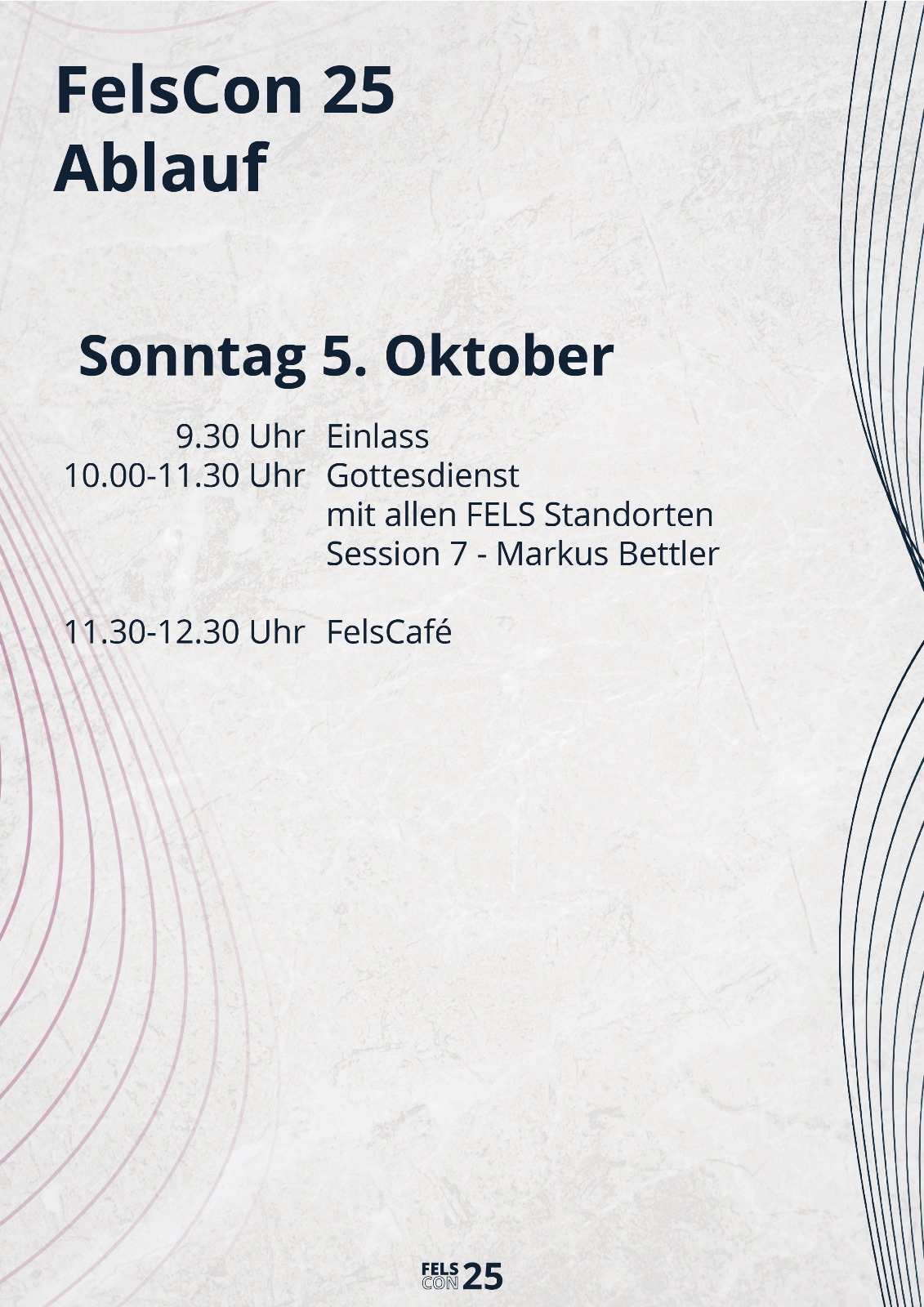 FelsCon Ablauf Sonntag